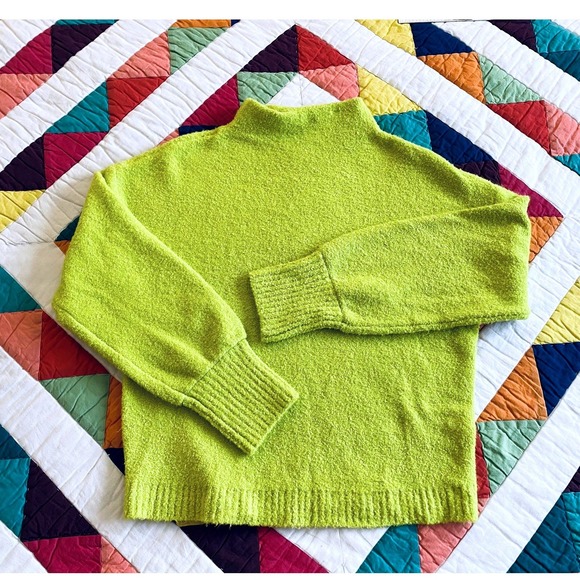 Mock Neck Sweater in Lime Green - Picture 6 of 7